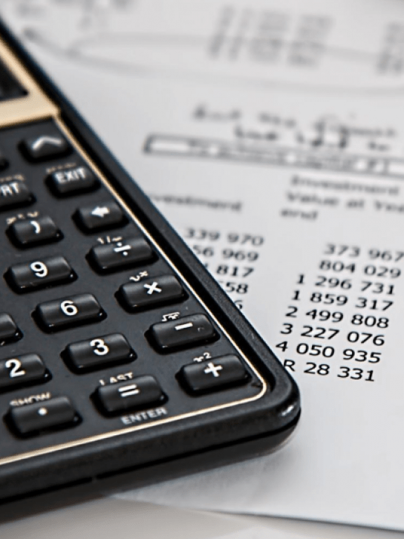 calculator on paper